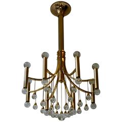 Italian Brass and Glass Chandelier by Sciolari 9