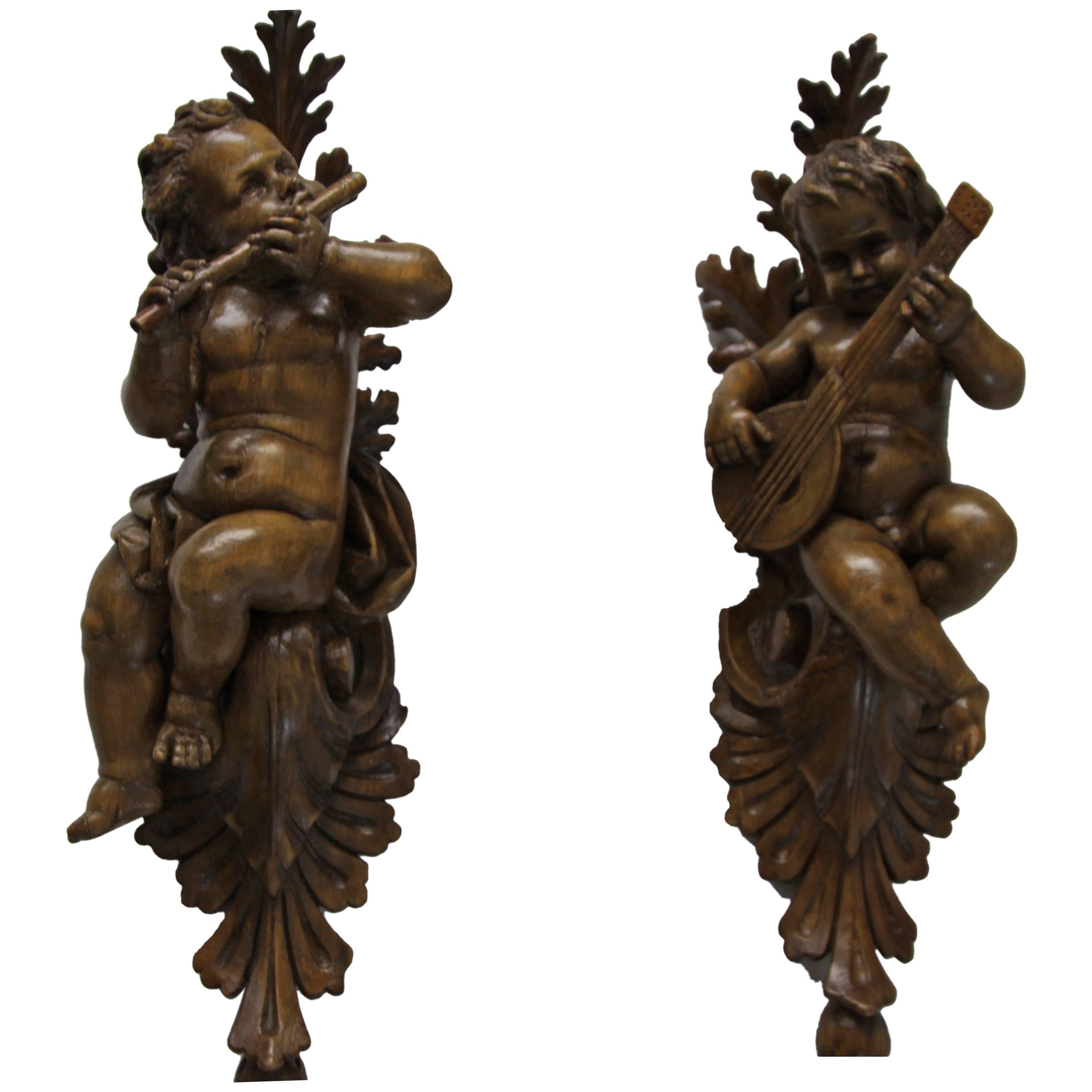 19th Century Italian Wooden Angel or Cherub For Sale