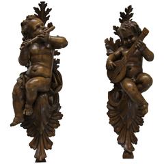 19th Century Italian Wooden Angel or Cherub