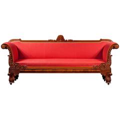 Fine Carved Mahogany Grecian Sofa 12