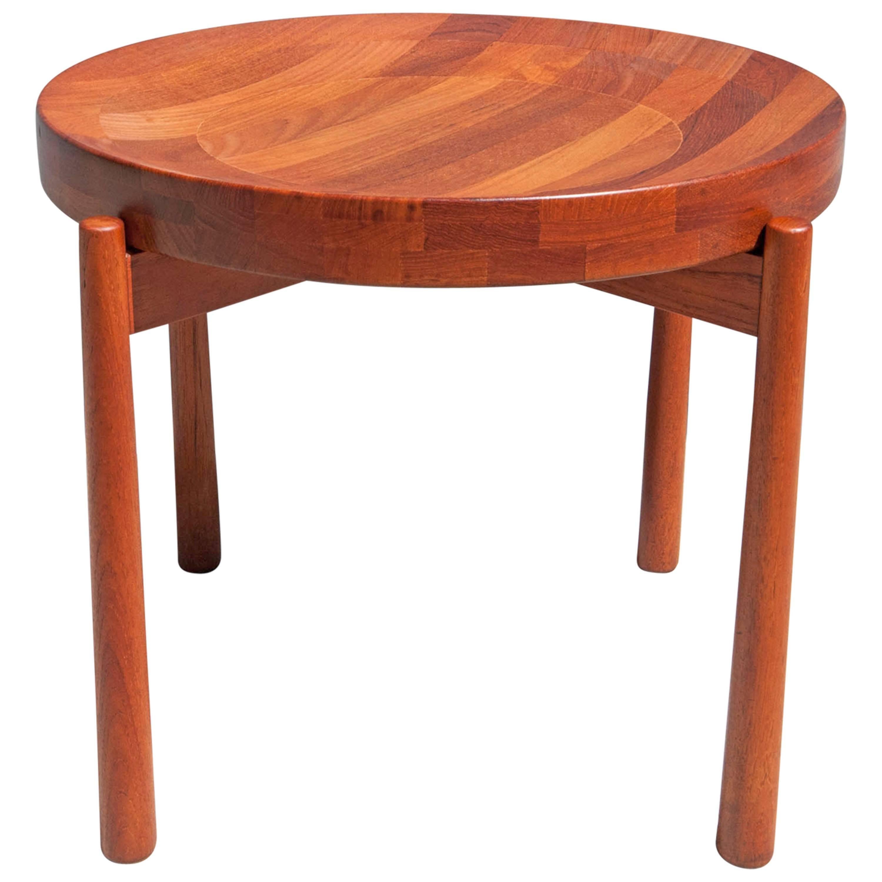 Folke Ohlsson Staved Solid Teak Table For Sale at 1stDibs