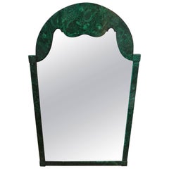 Vintage Italian Faux Malachite Lacquered Mirror, Circa. 1960