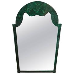 Vintage Italian Faux Malachite Lacquered Mirror, Circa. 1960 9