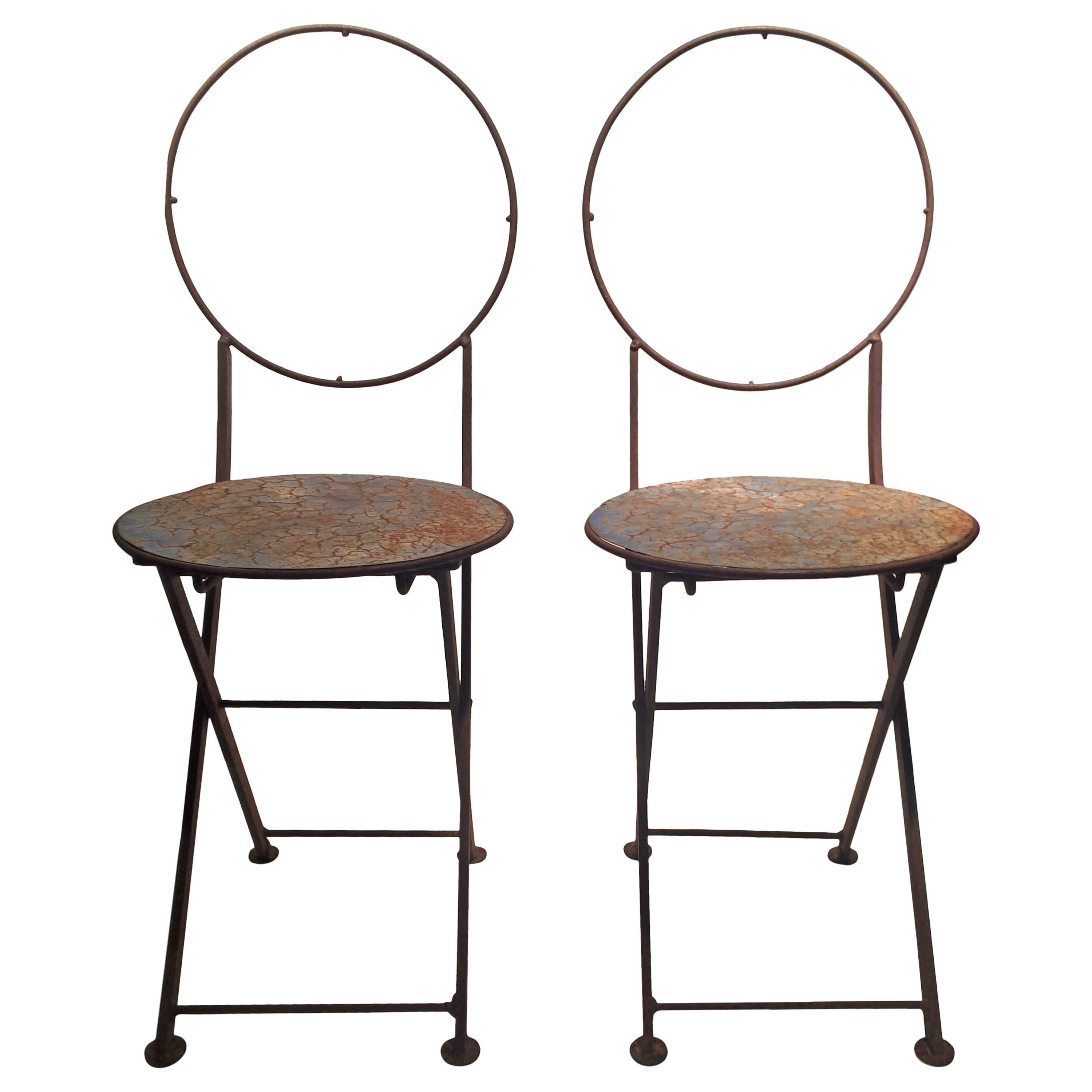 Pair of French Modernist Collapsable Chairs, 1960