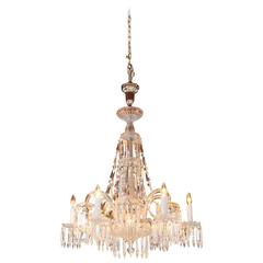 Mitchell Vance Combination Gas-Electric Crystal Chandelier, circa 1900