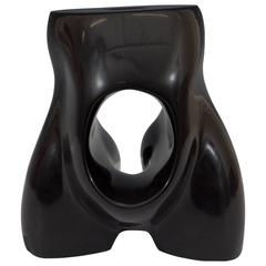 Sculpture of an Abstracted Female Torso in Black Marble