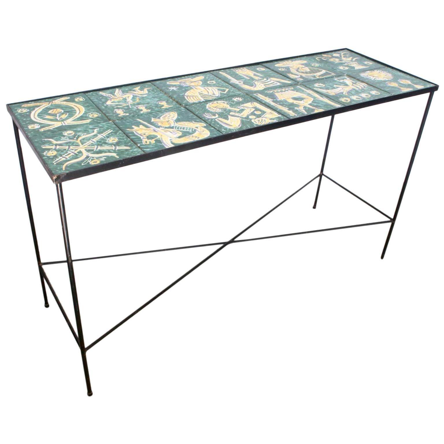 Mid-Century Italian Ceramic Table by Ugo Lucerni