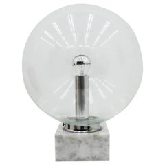 Glass and Carrara Marble Table Lamp by Erco, 1970s
