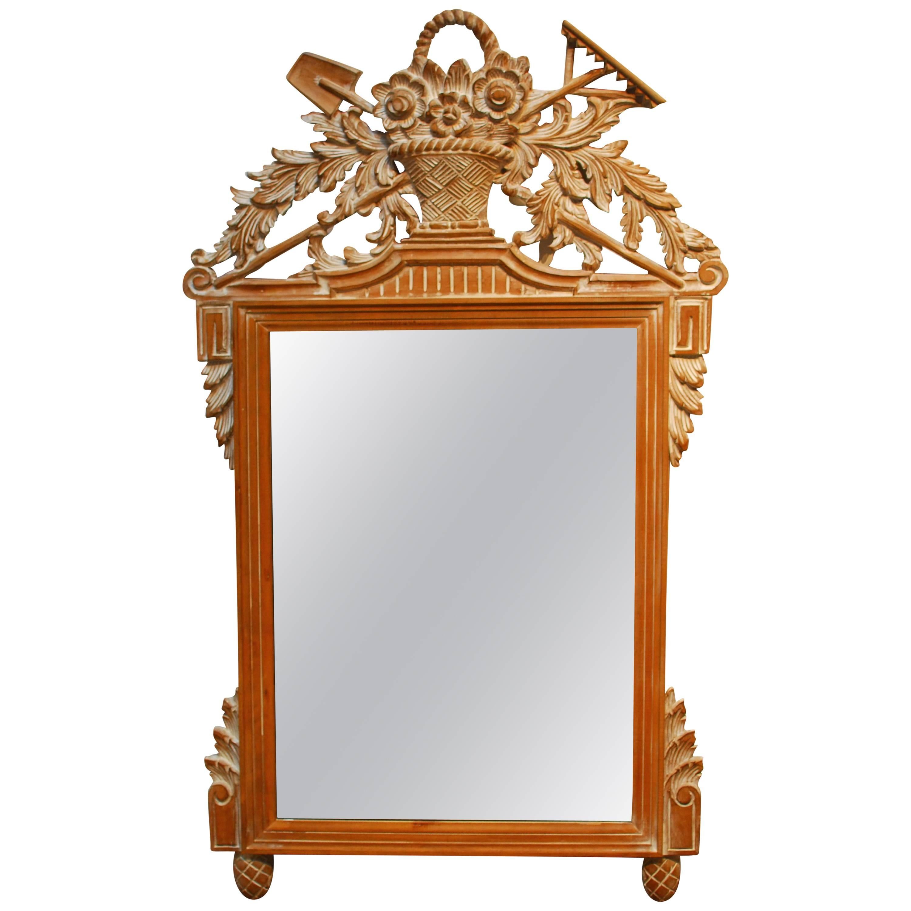 Louis XVI French Style Carved Wall Mirror