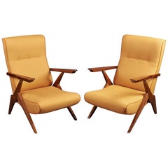 Pair of Reclining Armchairs, Italy 1950s