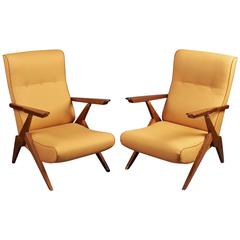 Pair of Italy, 1950s Reclining Armchairs 2