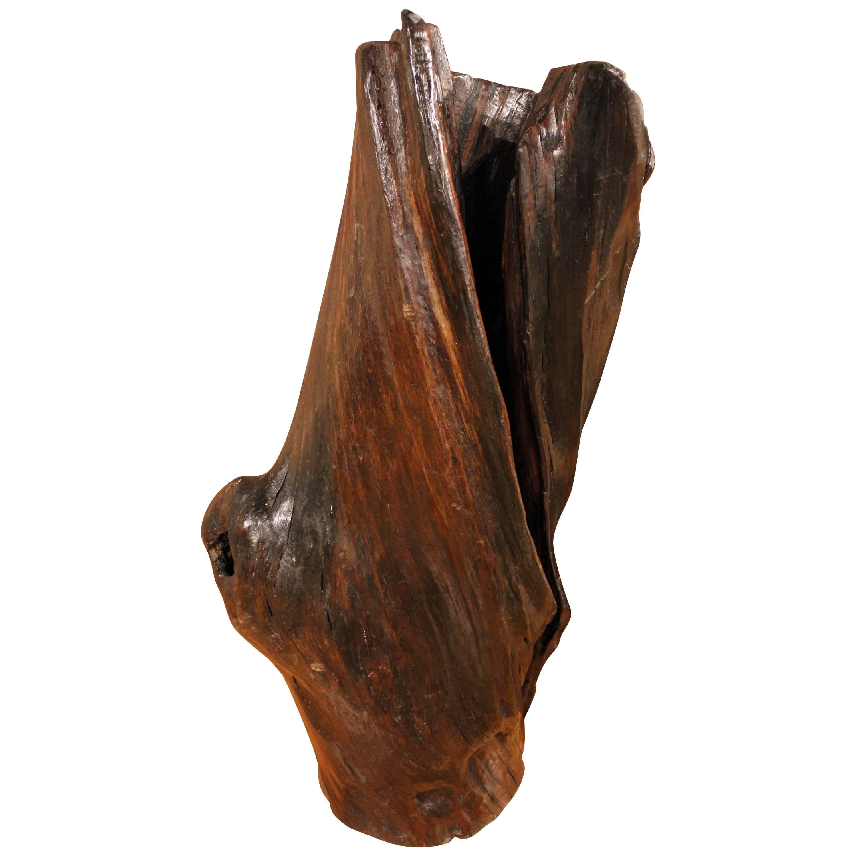 French Wooden Sculpture of Tree Trunk For Sale