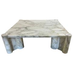 Exceptional Italian Carrara Marble Coffee Table by Gae Aulenti