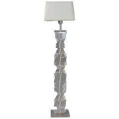 Stacked Lucite Floor Lamp 