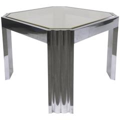 Side Table by Milo Baughman In Polished Stainless and Brass 5