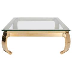 Polished Brass Coffee Table in the Manner of Karl Springer