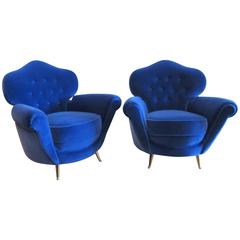 Fantastic Pair of 1950's Italian Lounge Chairs.