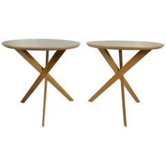Modernist "X" Base End Table Designed by James Irvine for Articolo