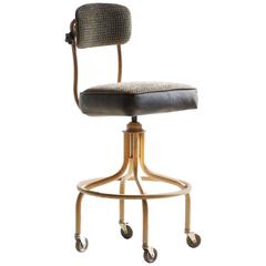 1960s SteelCase Drafting Stool, Reupholstered
