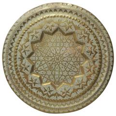 Large Round Hand-Hammered Moroccan Tray Coffee Table 4