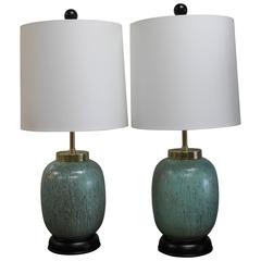 Pair of Ceramic Lamps by MARBRO Lamp Company