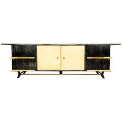 Mexican Modernist Long Credenza  with Pepe Mendoza Hardware