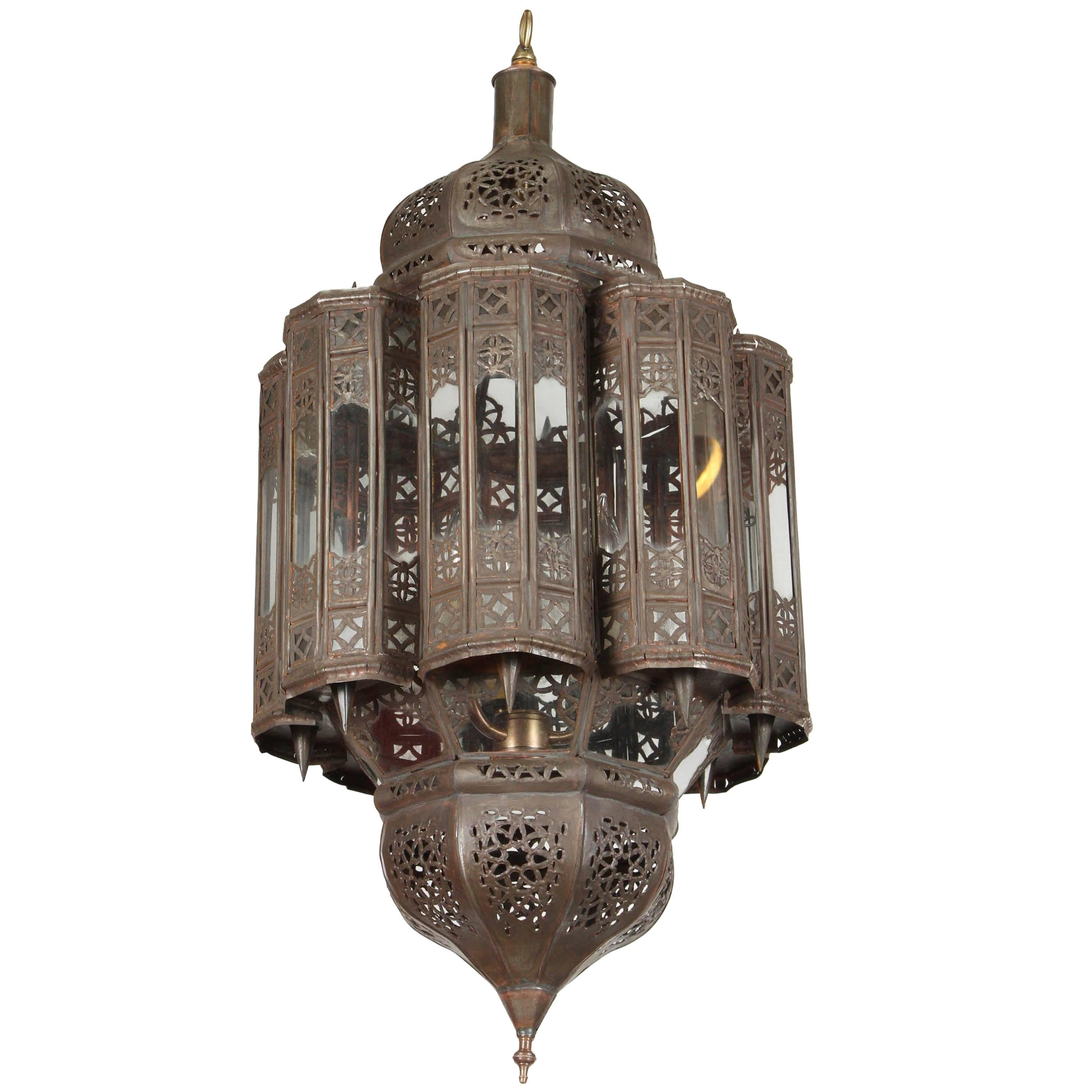 Moroccan Moorish Hand-Crafted Lantern Mamounia Light Fixture Clear Glass