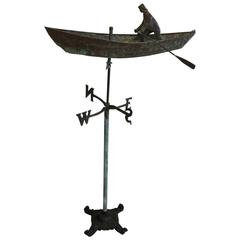 Early 20th Century Copper Weather Vane of a Boat