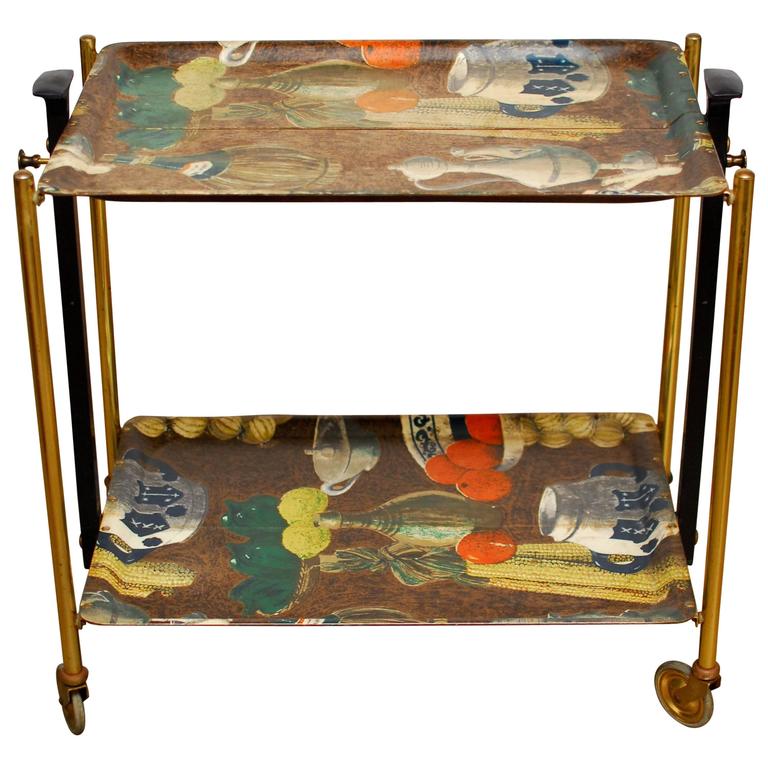 MidCentury Modern Folding Tea Cart Trolley at 1stDibs