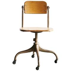 Classic 1940s Wood and Steel Schoolhouse Chair