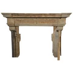 Large Antique Limestone Mantel