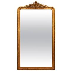 Extremely Grand 19th Century Gilded Louis XV Style Mirror with Cartouche Extremely Grand 19th Century Gilded Louis XV Style Mirror with Cartouche