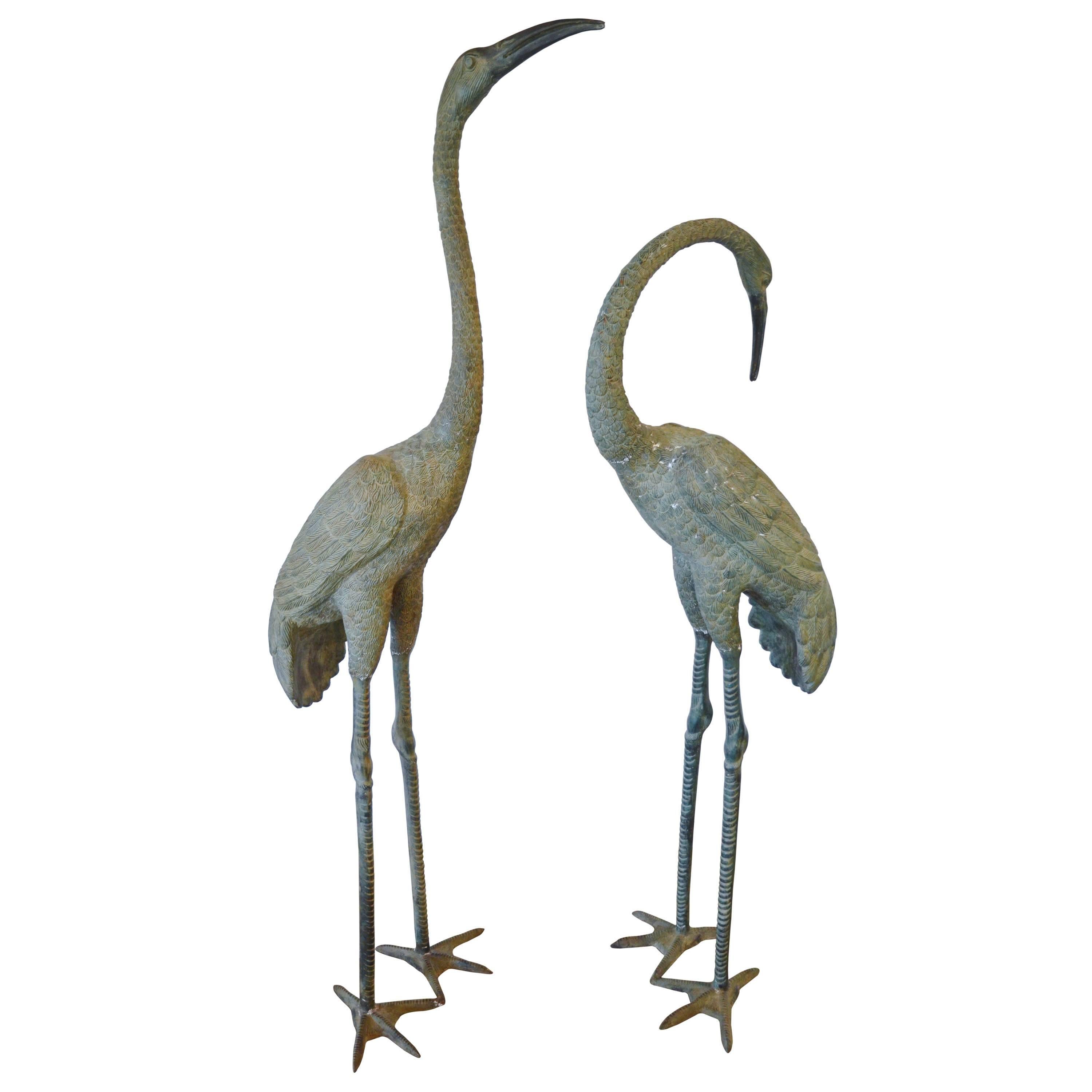 Monumental Bronze Cranes