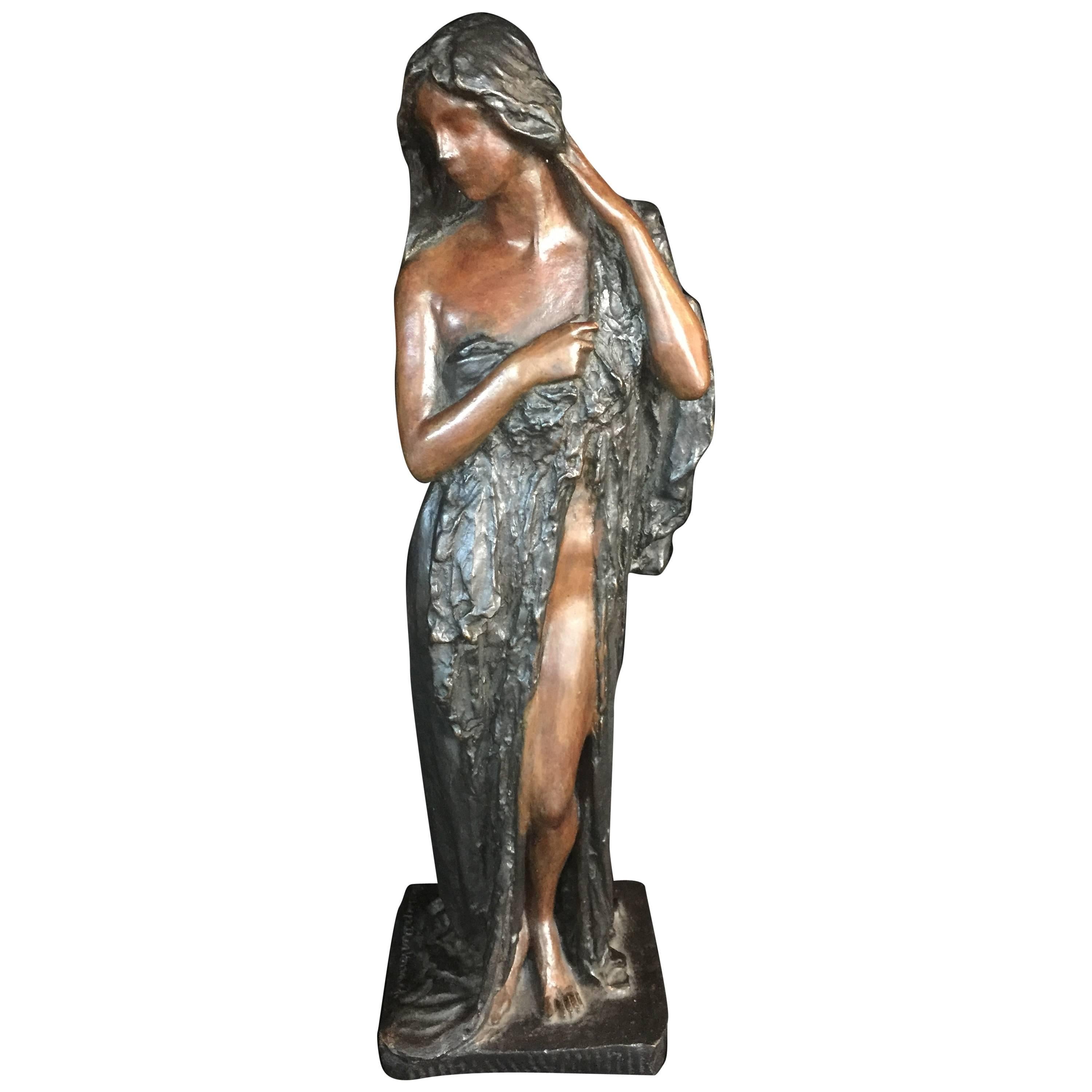 Bessie Potter Vonnoh "Daphne" Art Nouveau Statue Roman Bronze Works For Sale