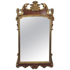 La Barge Georgian Style Mirror with Distressed Gilt Accents