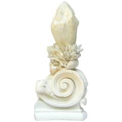 Decorated Crystal Quartz Plaster Fragment or Decorative Art Accessory