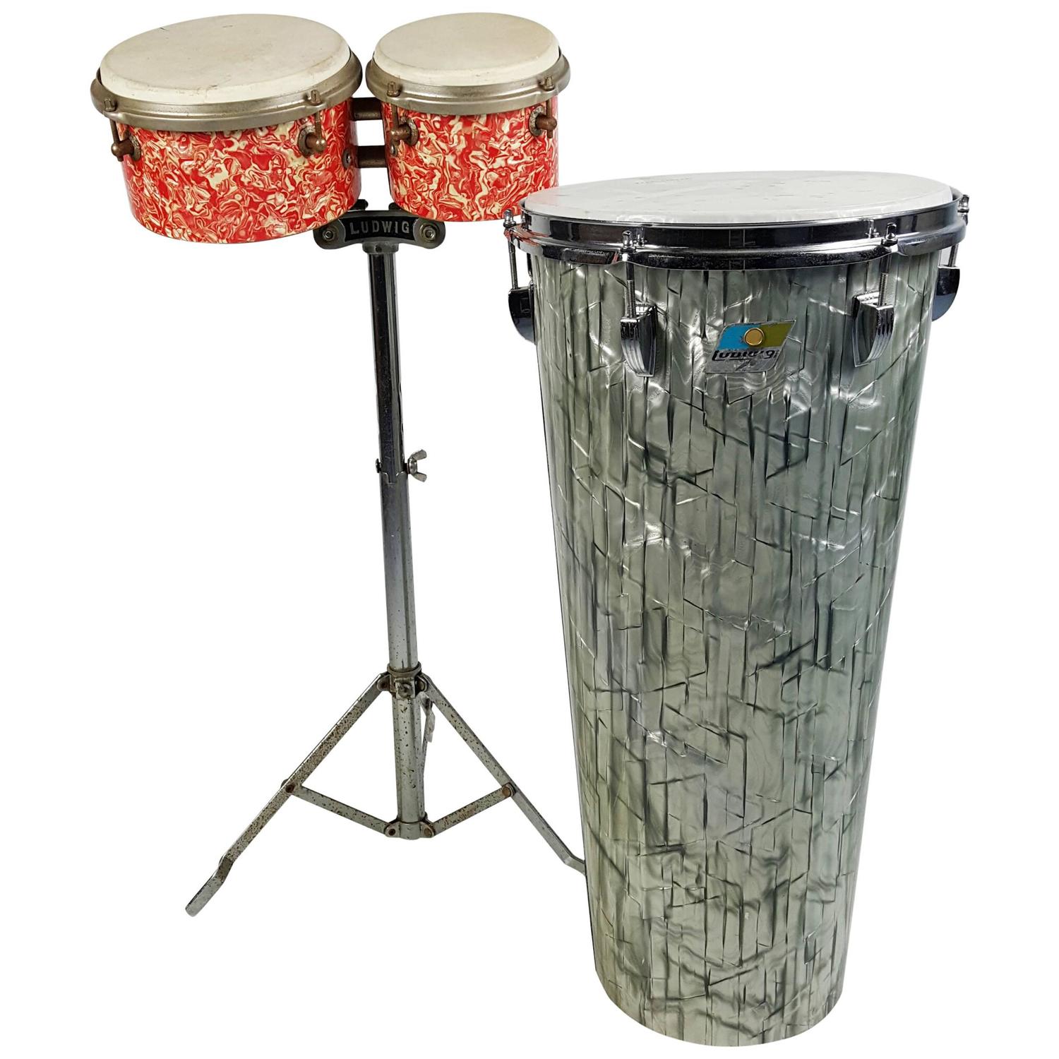 MidCentury Modern Ludwig Conga and Bongos at 1stdibs