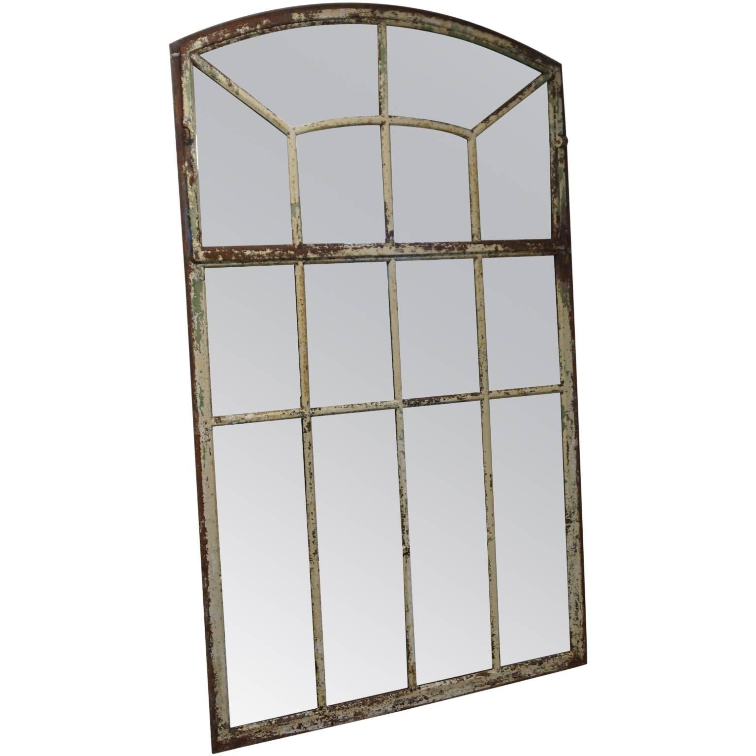 19th Century French Orangerie Wall Mirror in Metal