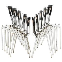 Set of Ten Rare Friso Kramer Revolt Folding Theatre Chairs