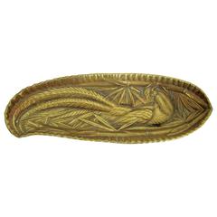 Vintage Scandinavian Brass Peacock Bird Dish, Norway 1940s 2