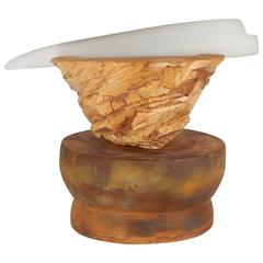Richard Hirsch Ceramic Altar Bowl with Blown Glass Weapon, 2002 8