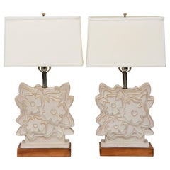 Pair of Italian Modern Ceramic Lamps, Raymor