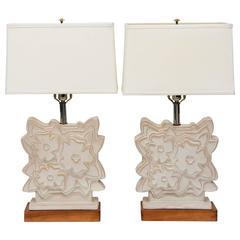 Pair of Italian Modern Ceramic Lamps, Raymor