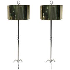 Pair of Hollywood Regency Modernist Standing Lamps