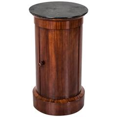 Period Empire French Mahogany Somneau or Drum Table with Black Marble