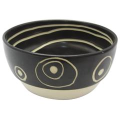 Retro Black and White Ceramic Art Pottery Bowl by Ken Edwards