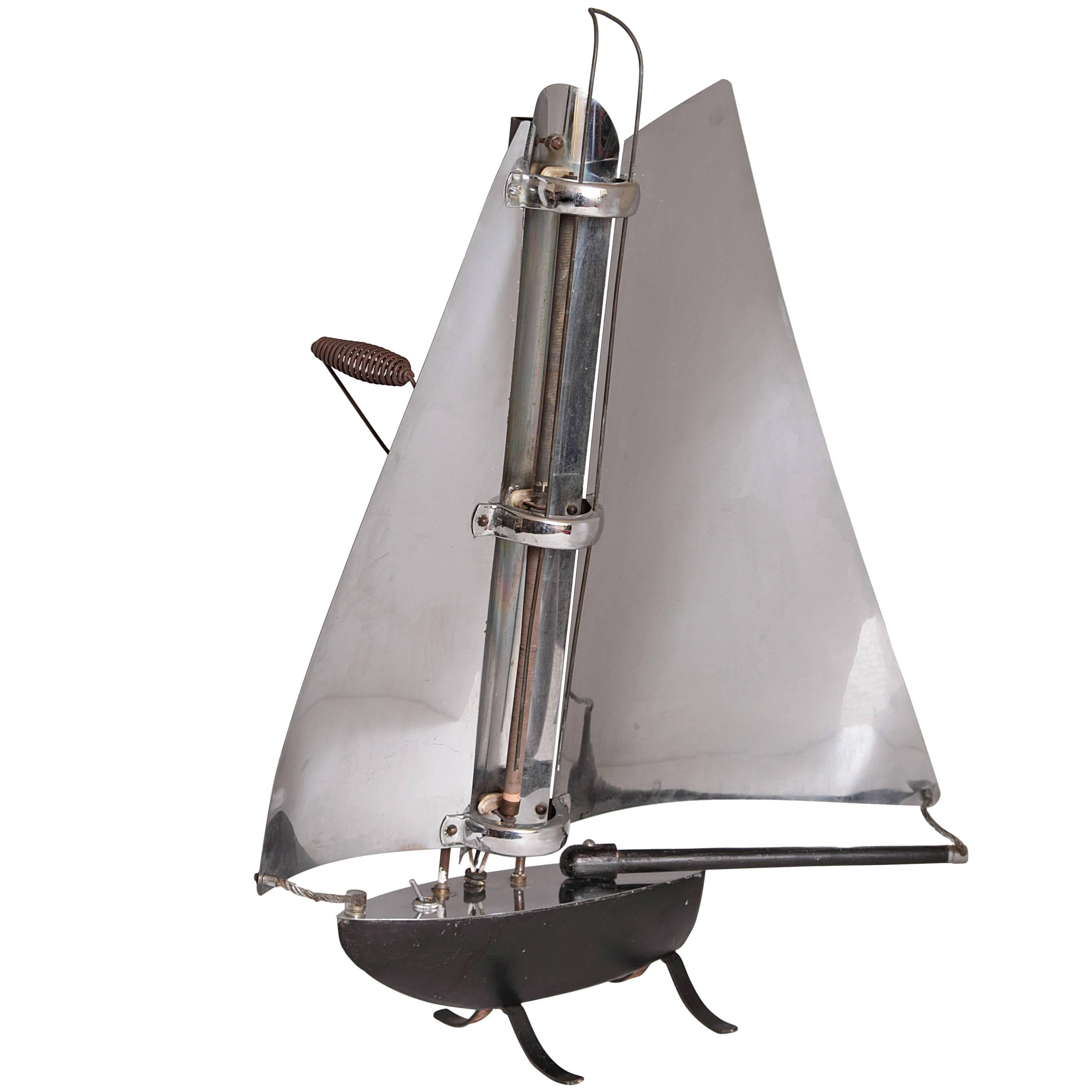 British Machine Age Sailboat Radiant Heater by Bunting Electric, circa 1930s For Sale