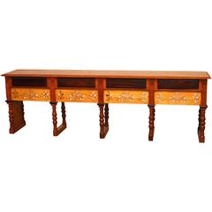 Monumental British Colonial Carved Refectory Table
