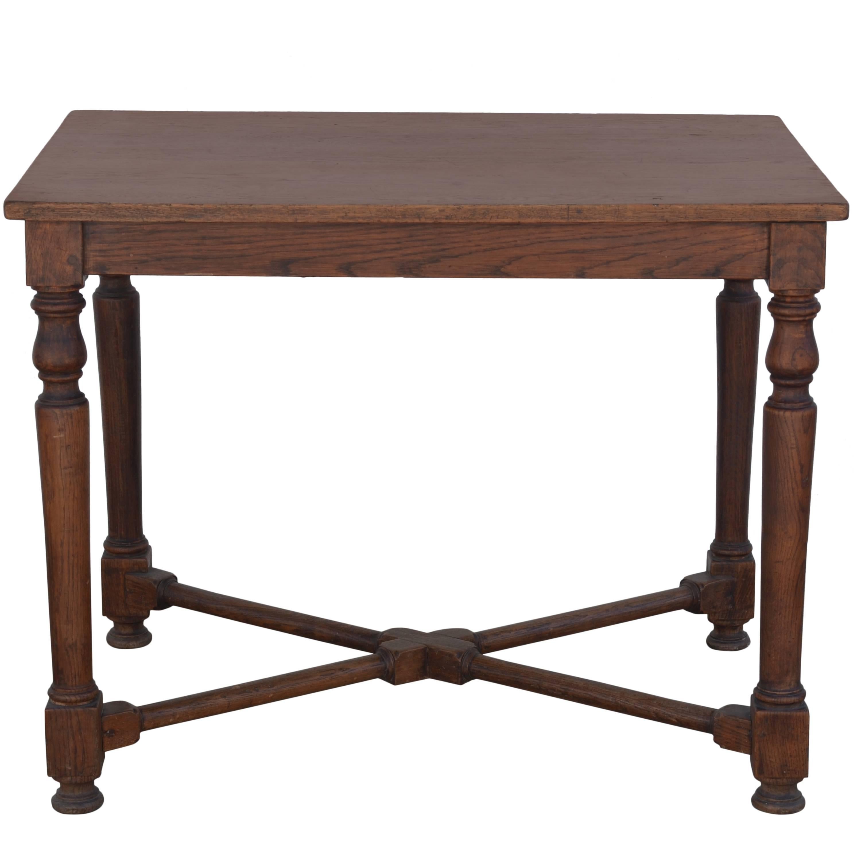 Architectural French Oak Center or Game Table For Sale