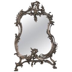 Rococo Style Silvered Bronze Vanity Mirror